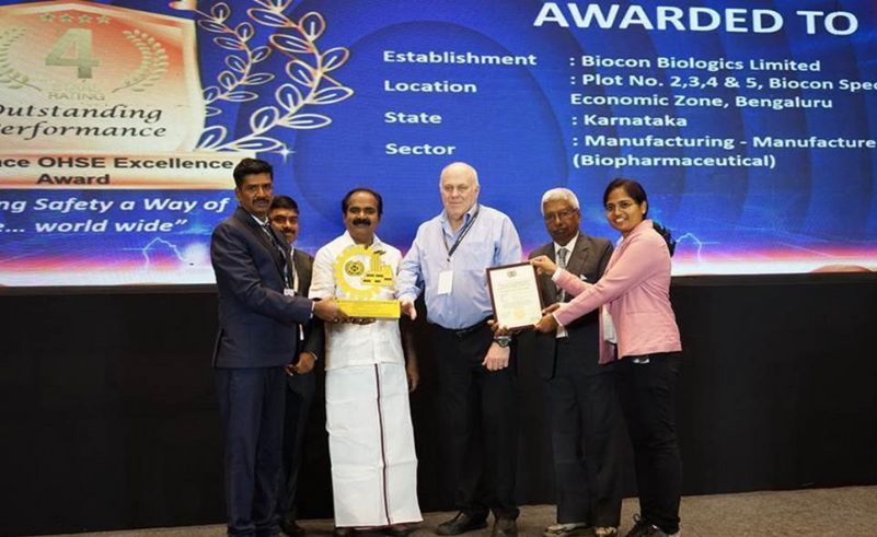 Biocon Biologics Awarded with Workplace OHS&E Excellence Award by WSO